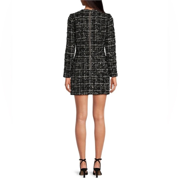Gianni Bini Black and White Sequin Tweed Dress size 6 NWT - Picture 2 of 16
